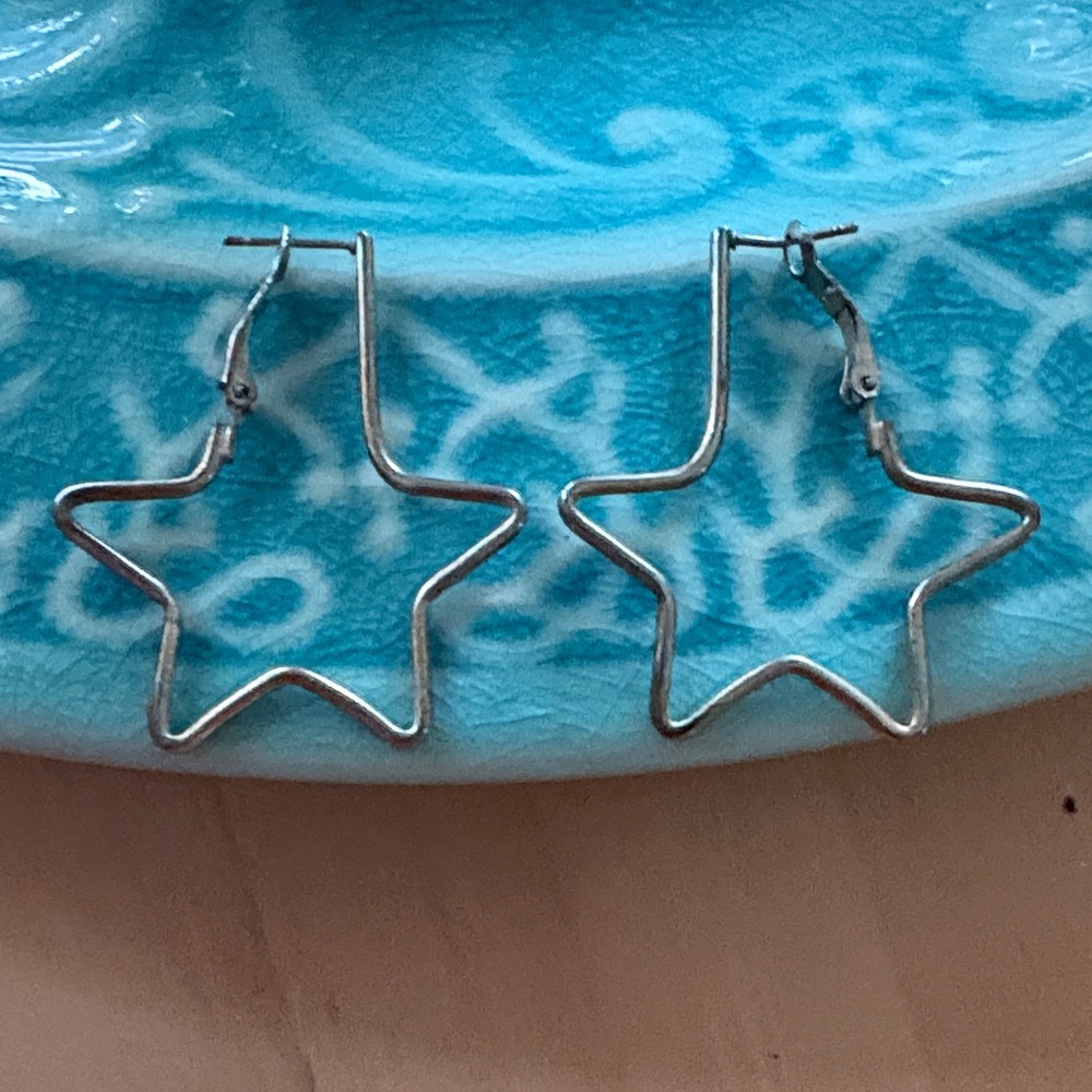 Star Shaped Hoop Earrings